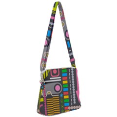 Abstract Background Colors Shapes Zipper Messenger Bag by Pakrebo