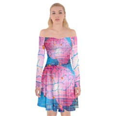 Evolution Artificial Intelligence Off Shoulder Skater Dress by Pakrebo