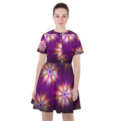 Floral Non Seamless Pattern Purple Sailor Dress by Pakrebo