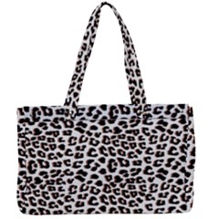 3d Leopard Print Black Brown  Canvas Work Bag by LoolyElzayat