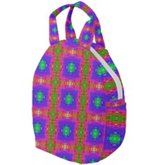 Groovy Purple Green Pink Square Pattern Travel Backpacks by BrightVibesDesign