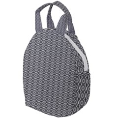 Ornate Oval Pattern Grey Black White Travel Backpacks by BrightVibesDesign