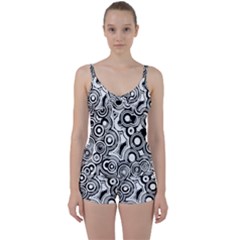 Circles Tie Front Two Piece Tankini by WensdaiAmbrose