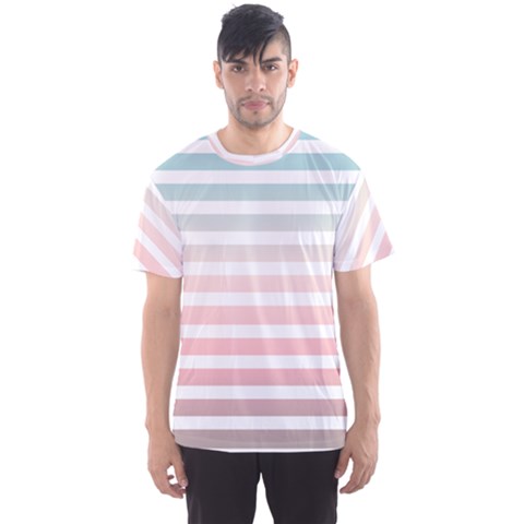 Horizontal Pinstripes In Soft Colors Men s Sports Mesh Tee by shawlin