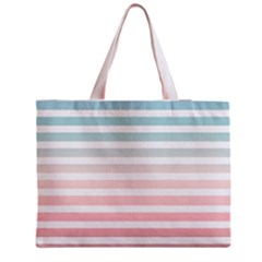 Horizontal Pinstripes In Soft Colors Zipper Medium Tote Bag by shawlin