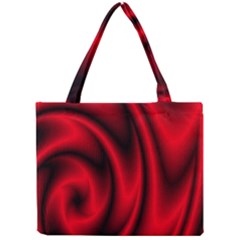 Background Red Color Swirl Mini Tote Bag by Nexatart