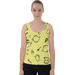 Tea Seamless Pattern Teatime Velvet Tank Top