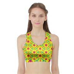 Pattern Texture Seamless Modern Sports Bra With Border