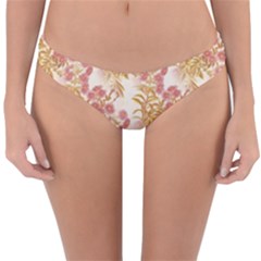 Scrapbook Floral Decorative Vintage Reversible Hipster Bikini Bottoms