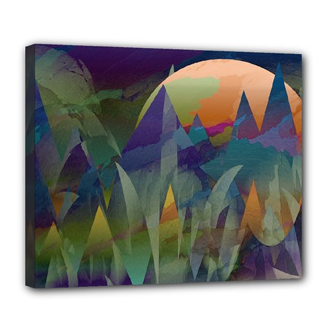 Mountains Abstract Mountain Range Deluxe Canvas 24  X 20  (stretched) by Nexatart