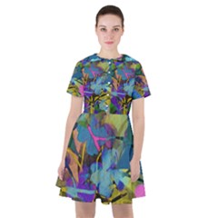 Flowers Abstract Branches Sailor Dress by Nexatart