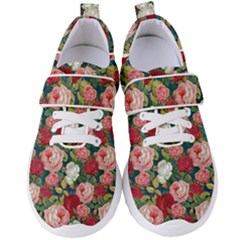 Roses Repeat Floral Bouquet Women s Velcro Strap Shoes