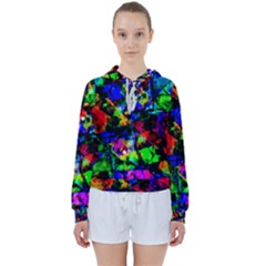 Multicolored Abstract Print Women s Tie Up Sweat by dflcprintsclothing