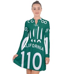 Arroyo Seco Parkway Sign Long Sleeve Panel Dress by abbeyz71
