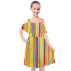 Background Colorful Abstract Kids  Cut Out Shoulders Chiffon Dress