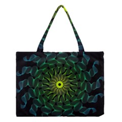 Abstract Ribbon Green Blue Hues Medium Tote Bag by Pakrebo