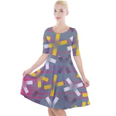 Background Abstract Non Seamless Quarter Sleeve A-line Dress by Pakrebo