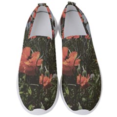 Faded Poppy Field  Men s Slip On Sneakers by okhismakingart