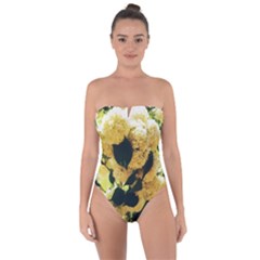 Yellow Snowballs Tie Back One Piece Swimsuit