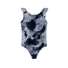Black And White Snowballs Kids  Frill Swimsuit