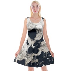 High Contrast Black And White Snowballs Reversible Velvet Sleeveless Dress