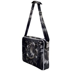 Fractal Abstract Pattern Silver Cross Body Office Bag by Pakrebo