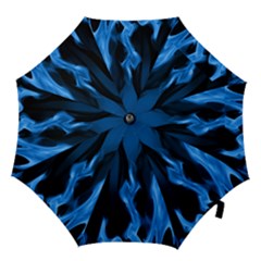 Smoke Flame Abstract Blue Hook Handle Umbrellas (medium) by Pakrebo
