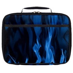 Smoke Flame Abstract Blue Full Print Lunch Bag by Pakrebo