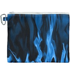 Smoke Flame Abstract Blue Canvas Cosmetic Bag (xxxl) by Pakrebo