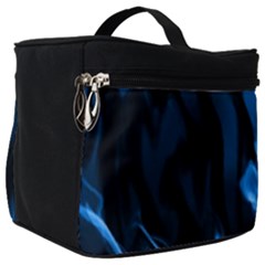 Smoke Flame Abstract Blue Make Up Travel Bag (big) by Pakrebo