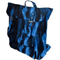 Smoke Flame Abstract Blue Buckle Up Backpack by Pakrebo