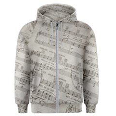 Sheet Music Paper Notes Antique Men s Zipper Hoodie