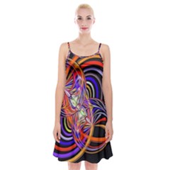 Multicolor Multi Color Circles Spaghetti Strap Velvet Dress by Pakrebo