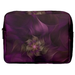 Fractal Pink Lavender Flower Bloom Make Up Pouch (large) by Pakrebo