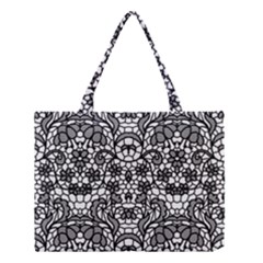 Lace Seamless Pattern With Flowers Medium Tote Bag by Sobalvarro