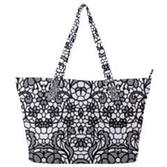 Lace Seamless Pattern With Flowers Full Print Shoulder Bag by Sobalvarro