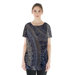 Fractal Spikes Gears Abstract Skirt Hem Sports Top by Pakrebo