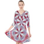 Kaleidoscope Background Bottles Quarter Sleeve Front Wrap Dress