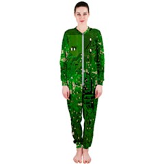 Background Green Board Business Onepiece Jumpsuit (ladies)  by Pakrebo