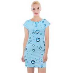 Drops Water Pane Rain Glass Cap Sleeve Bodycon Dress by Pakrebo