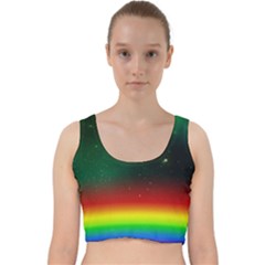 Galaxy Rainbow Universe Star Space Velvet Racer Back Crop Top by Pakrebo