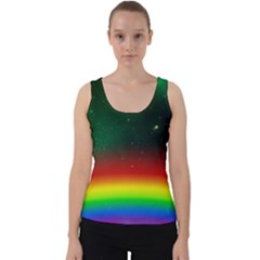 Galaxy Rainbow Universe Star Space Velvet Tank Top by Pakrebo