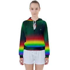 Galaxy Rainbow Universe Star Space Women s Tie Up Sweat by Pakrebo