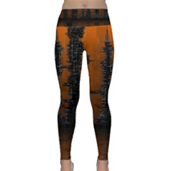 Skyline Future Graphic Sketchbook Lightweight Velour Classic Yoga Leggings by Pakrebo