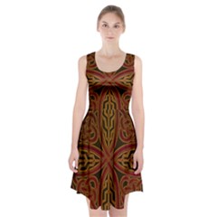 Celtic Spiritual Pattern Art Racerback Midi Dress by Pakrebo