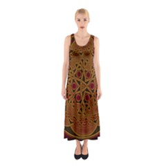 Celtic Spiritual Pattern Art Sleeveless Maxi Dress by Pakrebo