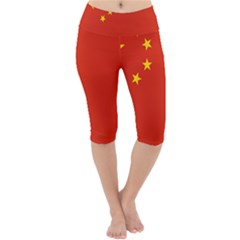 China Flag Lightweight Velour Cropped Yoga Leggings by FlagGallery