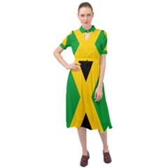 Jamaica Flag Keyhole Neckline Chiffon Dress by FlagGallery