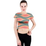 Background Non Seamless Pattern Crew Neck Crop Top