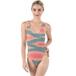 Background Non Seamless Pattern High Leg Strappy Swimsuit